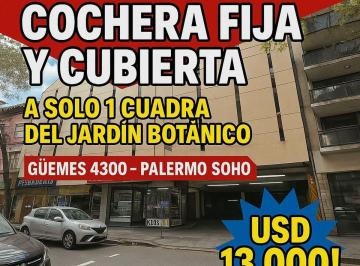 Garage · 13m² · Cochera en Venta en Palermo Soho con Renta