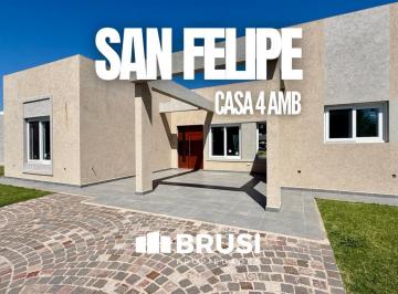 Casa · 140m² · 4 Ambientes · 1 Cochera · Casa en Una Planta en Venta en Barrio Privado San Felipe, Canning. Oportunidad!