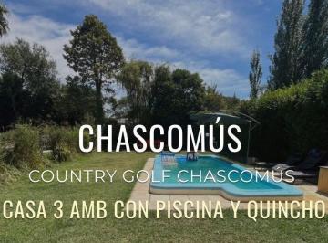 Casa · 86m² · 3 Ambientes · Oportunidad Casa Unica en Country Golf Chascomus