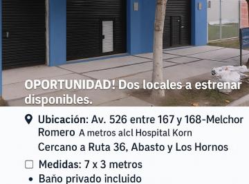 Local comercial de 1 ambiente, La Plata · Alquiler / Depósito / Vivienda Temporal ¡Oportunidad! Dos Locales a Estrenar