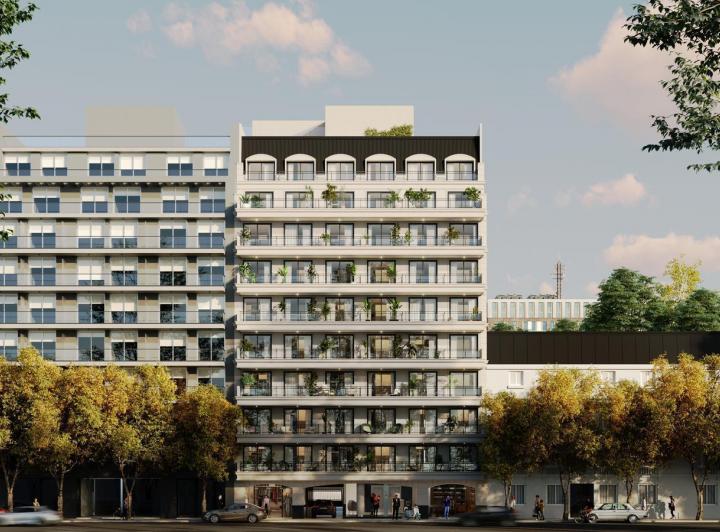 Fachada principal en Godoy Cruz 2541 · Lelis Residence - Palermo Soho