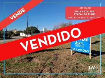 Terreno · 508m² · Vendo Lote 508 m² Villa Catalina. Obra de Gas Pagada. Oportunidad Unica!