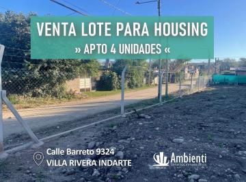 Terreno , Córdoba · En Venta Lote Para Housing - 4 Unidades Villa Rivera Indarte