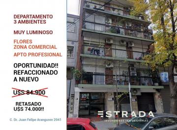 Departamento · 46m² · 3 Ambientes · Departamento 3 Ambientes Refaccionado a Nuevo en Venta, Flores, Capital Federal