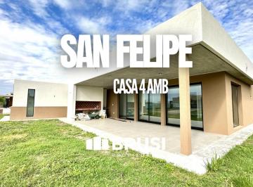 Casa · 128m² · 4 Ambientes · 1 Cochera · Casa en Venta 4 Ambientes en Una Planta, Barrio Privado San Felipe, Canning