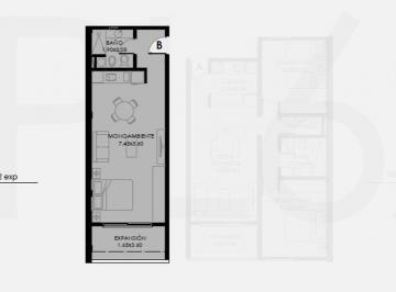 Departamento · 38m² · 1 Ambiente · Venta/amplio Monoambiente/servicios/ Bo. S. Martin