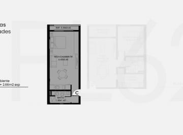 Departamento · 32m² · 1 Ambiente · Venta/amplio Monoambiente/servicios/ Bo. S. Martin