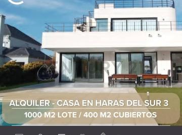 Casa · 400m² · 6 Ambientes · 2 Cocheras · En Alquiler Casa Haras del Sur 3