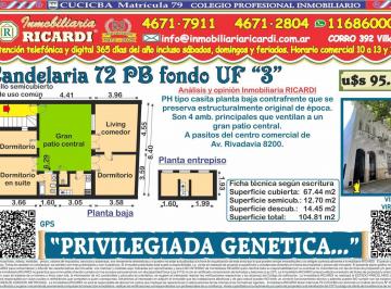 PH · 80m² · 5 Ambientes · Genetica Privilegiada Pb Fondo PH 4 Amb 2 Bños Gran Patio