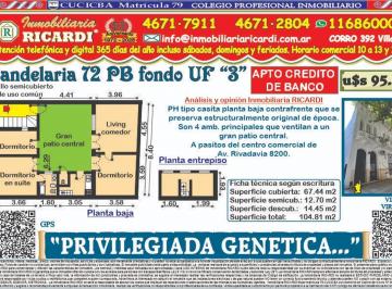 PH · 80m² · 5 Ambientes · Genetica Privilegiada Pb Fondo PH 4 Amb 2 Bños Gran Patio