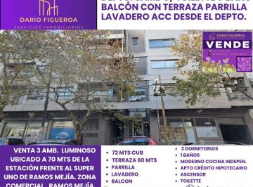 Departamento de 3 ambientes, La Matanza · Departamento en Venta en Ramos Mejía con Balcón Terraza y Parrilla