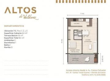Departamento · 60m² · 2 Ambientes · Departamento en Venta en Altos de Valdevez Condominios