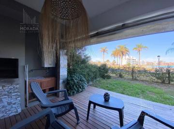 Departamento · 38m² · 2 Ambientes · 1 Cochera · Departamento en Alquiler en Lagoon Pilar 2 Amb Amoblado con Jardín, Parrilla y Vista a La Laguna