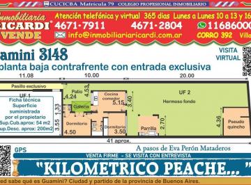 PH · 54m² · 3 Ambientes · Kilometrico Peache. Ph con Fondo Arbolado