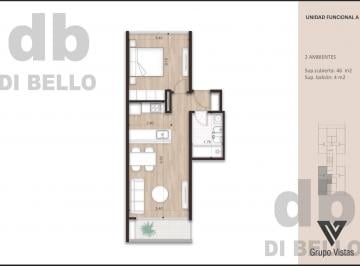 Departamento · 46m² · 2 Ambientes · 1 Cochera · San Martin 368 con Vista Al Rio