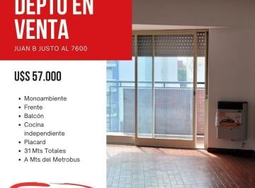 Departamento · 28m² · 1 Ambiente · Monoambiente con Balcón Al Frente
