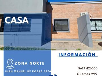 Casa · 2 Dormitorios · 1 Cochera · Casa Zona Norte - Juan Manuel de Rosas 3576