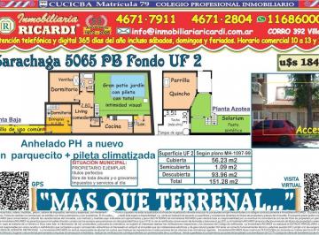 PH · 92m² · 3 Ambientes · Mas Que Terrenal PH Nuevito 3 Amb. + Fondito C/pileta + Tza