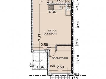 Departamento · 36m² · 2 Ambientes · Venta - Departamento 1 Dormitorio con Balcón Al Frente - Centro, Rosario.