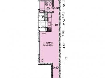 Departamento · 45m² · 2 Ambientes · Venta - Departamento 1 Dormitorio con Balcón Al Contrafrente - Zona Centro, Rosario.