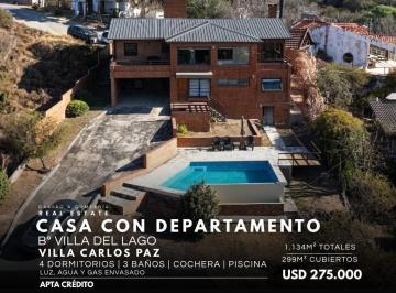 Casa · 299m² · 8 Ambientes · 1 Cochera · Venta Casa de Categoría y Departamento con Piscina en 1.134 m² de Lote Cerca del Cucú, Villa del Lago