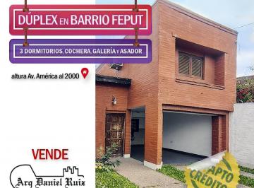 PH · 330m² · 3 Dormitorios · 1 Cochera · Duplex 3 Dorm. en Barrio Feput