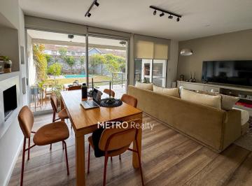 Casa · 131m² · 4 Ambientes · 2 Cocheras · Casa en Alquiler Amoblada Barrio Privado Ovejitas Beccar 4 Ambientes Suite Pileta Parque Parrilla