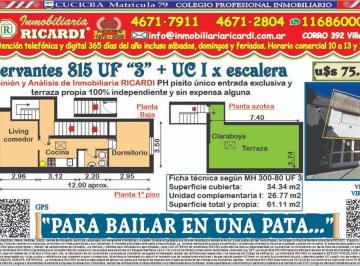 PH · 34m² · 2 Ambientes · Para Bailar en Una Pata PH Entrada Exclusiva + Tza Propia