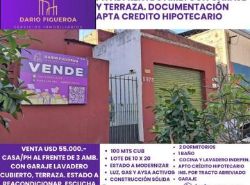 PH de 3 ambientes, Tres de Febrero · Casa/ph Al Frente de 3 Amb con Garaje y Terraza