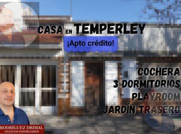 Casa · 4 Ambientes · 1 Cochera · Casa en Temperley con 3 Dorm., a 3 Cuadras de Pasco!