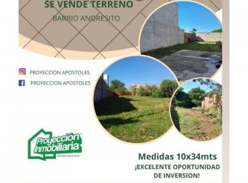 Terreno · 340m² · Terreno en Venta | Barrio Andresito, Apostoles, Misiones