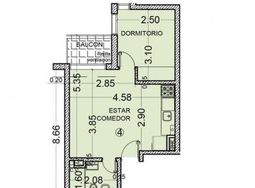 Departamento · 32m² · 2 Ambientes · Venta - Departamento 1 Dormitorio con Balcón Al Contrafrente - Zona Centro, Rosario.