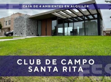 Casa · 183m² · 4 Ambientes · 2 Cocheras · Casa en Alquiler Club de Campo Santa Rita