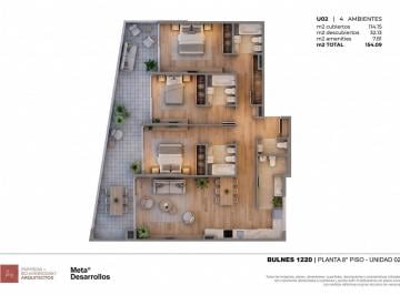 Departamento · 154m² · 4 Ambientes · Venta - Departamento en Construcción - 4 Ambientes - Balcón Corrido con Parrilla - Mit Palermo