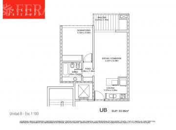 Departamento · 47m² · 2 Ambientes · Venta Departamento 2 Ambientes con Balcón en Greenville Polo y Resort