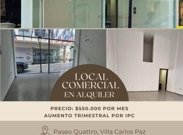 Local comercial de 2 ambientes, Villa Carlos Paz · Alquiler Local Comercial. Pleno Centro de Vcp. con Opción de Compra