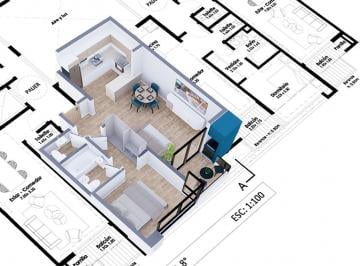 Departamento · 58m² · 2 Ambientes · Developer Xv Symphony