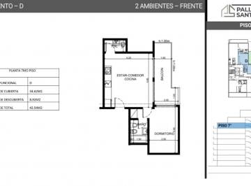 Departamento · 44m² · 2 Ambientes · Venta Departamento en Pozo 2 Ambientes Villa Urquiza