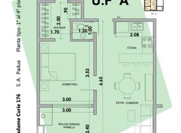 Departamento · 64m² · 3 Ambientes · Departamento en Venta de 3 Ambientes con Balcón Terraza en San Antonio de Padua