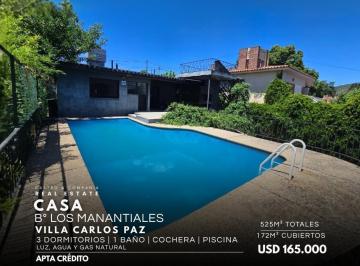 Casa · 172m² · 6 Ambientes · 1 Cochera · Venta Casa de 3 Dorm. con Pileta en Barrio Los Manantiales - Villa Carlos Paz