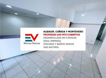 Oficina comercial · 600m² · 15 Ambientes · Alquiler. Cañada y Montevideo. Espectacular Propiedad 600 m Cubiertos. 3 Niveles. No Paga Expensas