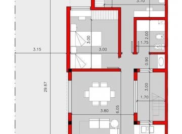 PH · 57m² · 3 Ambientes · 1 Cochera · PH en Estrada