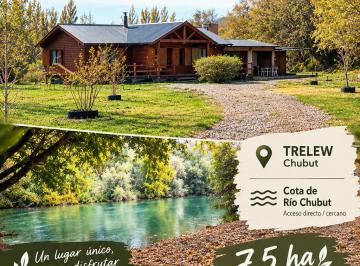 Casa · 140m² · 3 Dormitorios · Chacra con Casa de 7,5 Ha con Costa de Rio Chubut