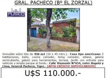 Casa de 2 ambientes, Tigre · Calle Viamonte Nº654, Entre Bogotá y Lima, General Pacheco, Tigre. -