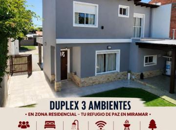 PH de 3 ambientes, Miramar · Tu Refugio de Paz en Miramar: Duplex Para 5 Personas en Zona Residencial