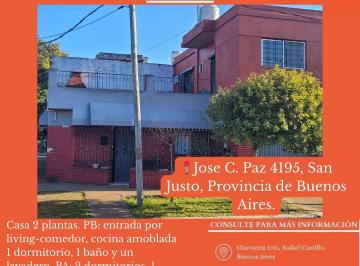 Casa de 6 ambientes, La Matanza · Casa en Venta Ubicada en Villa Constructora, Calle Jose C. Paz 4195 Esquina.