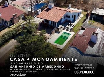 Casa · 164m² · 8 Ambientes · 1 Cochera · Venta Casa de 3 Dorm. Departamento y Pileta a 3 Cuadras del Río en San Antonio de Arredondo