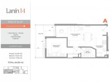 Departamento · 42m² · 2 Ambientes · Departamento de 1 Dorm en Venta en Nueva Cordoba