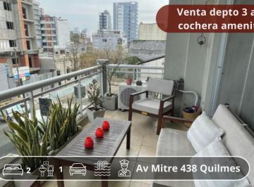 Departamento de 3 ambientes, Quilmes · Venta Depto 3 Amb Cochera Amenities en Quilmes Centro