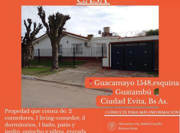 Casa de 5 ambientes, La Matanza · Venta Casa en Guacamayo 1548 Esq. Guatambu, Barrio Bemme, Ciudad Evita. Secc 3ra